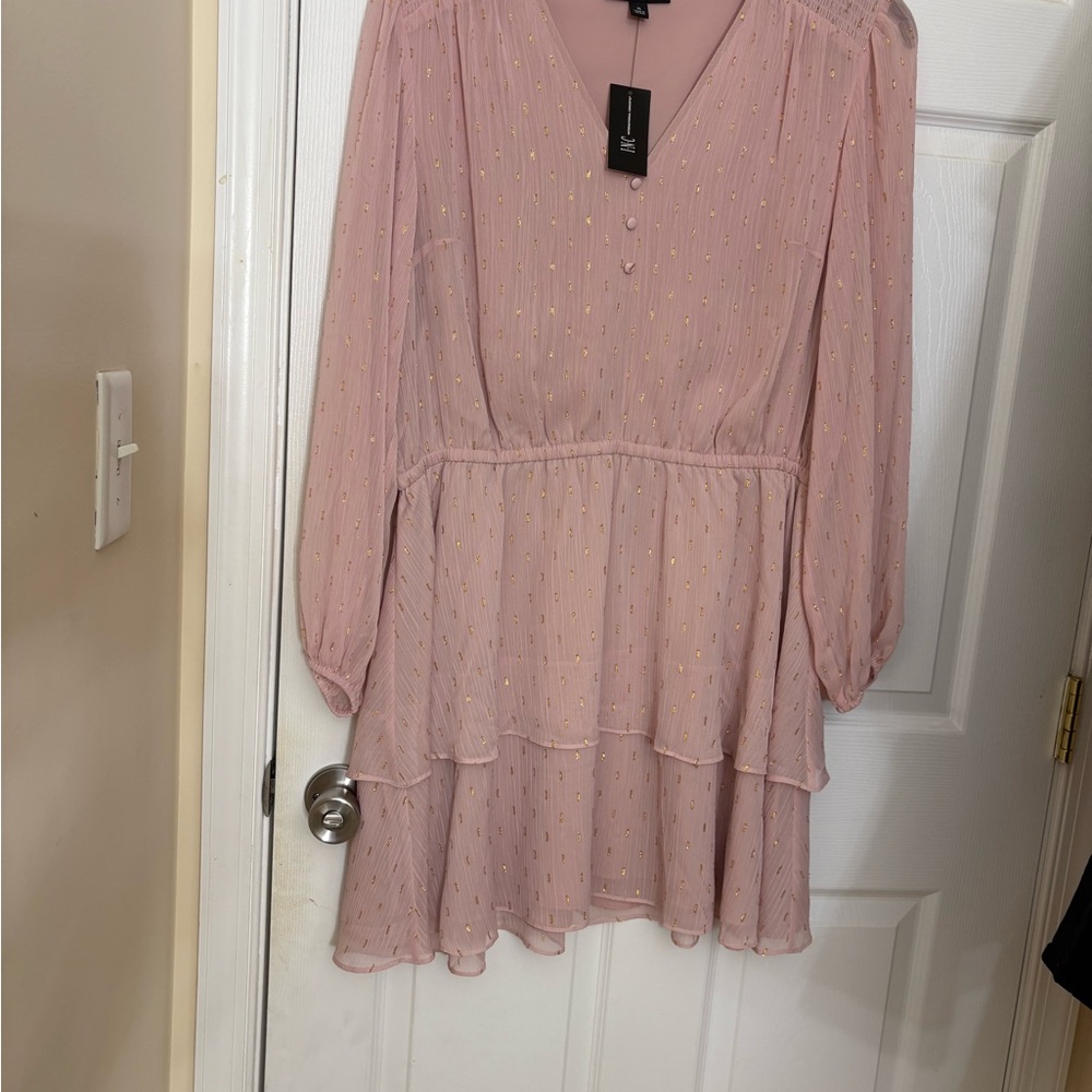 INC International Concepts Blush Dress with Gold Details